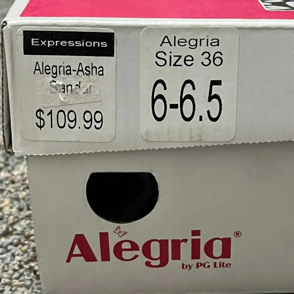 Alegria Asha‎ Black Crackle Black Leather Sandals Size 36